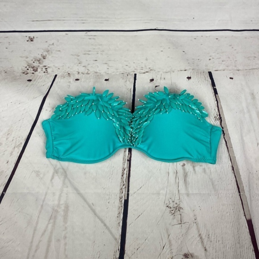 Xhilaration Teal Beaded Bikini Top